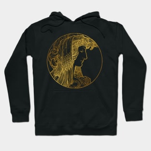 Art nouveau gold silhouette lady 7 Hoodie